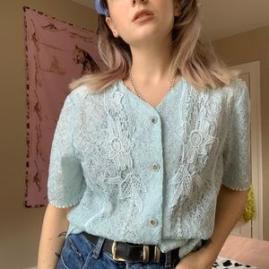 baby blue vintage blouse